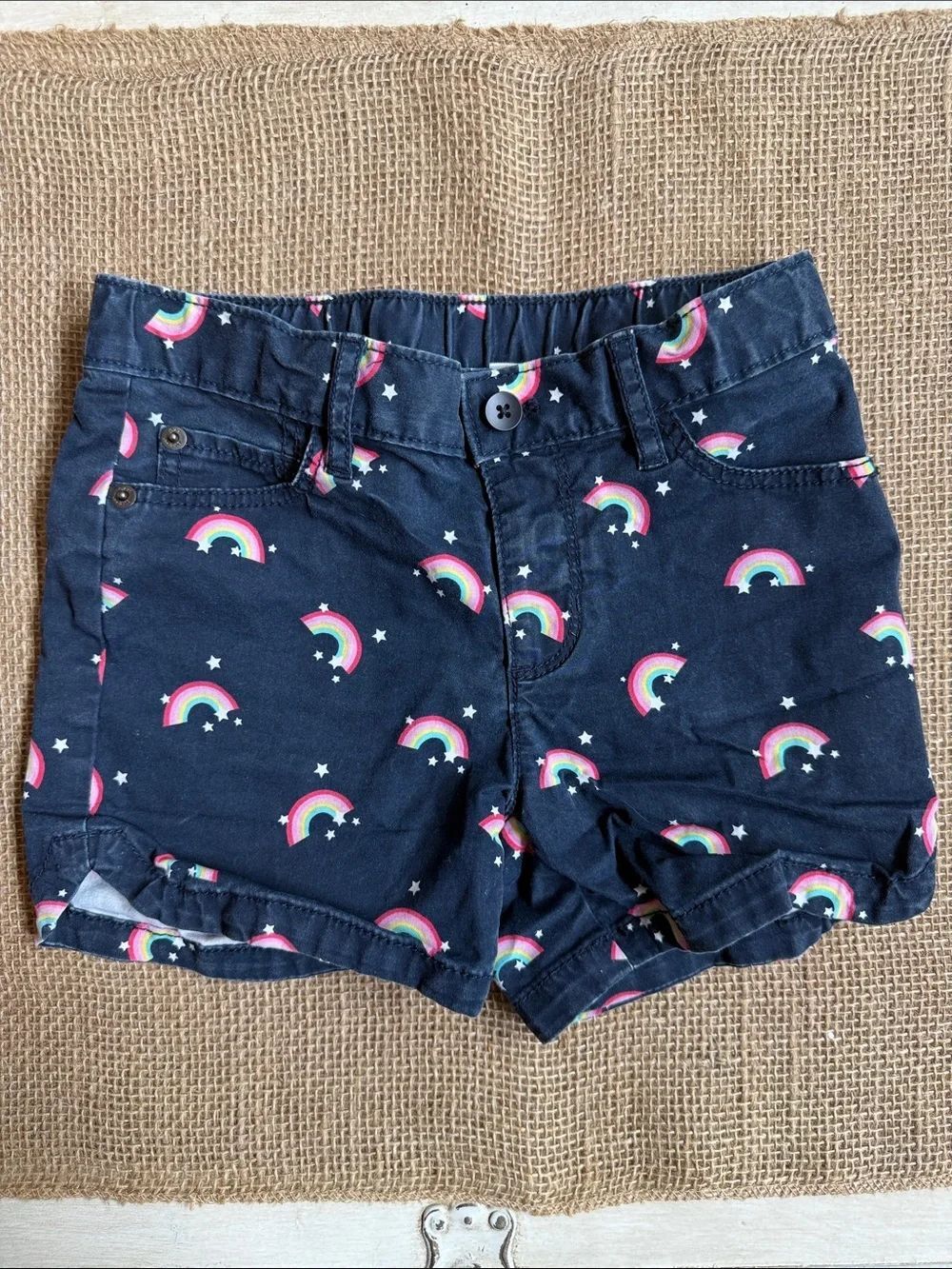 GAP Navy Girls' Rainbow Print Shorts
